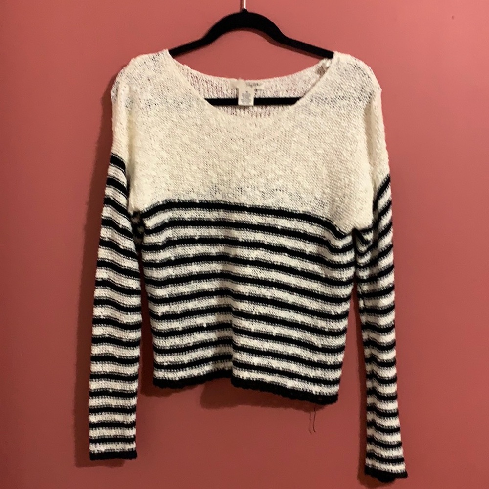Super Soft Blue and White Striped Sweater